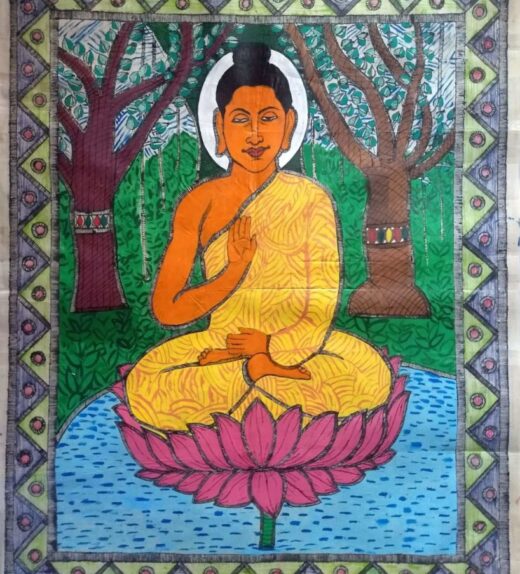 Buddha Madhubani Painting Unframed