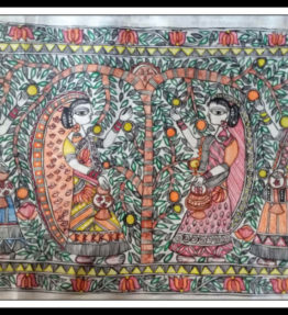 Madhubani Painting Of Ma Sita In vatika (Mithila Art)
