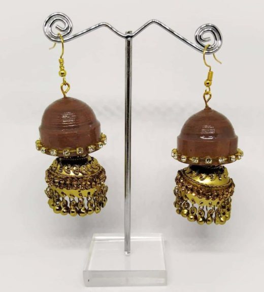 Golden beautiful Big statement jhumka earrings